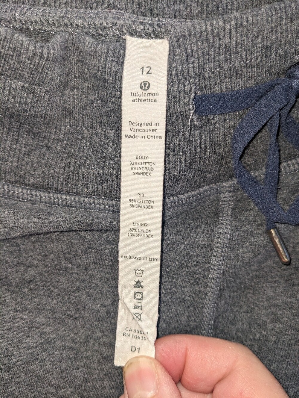 lululemon Wide Leg Drawstring Pants in Gray Size 12 Comfort Long Inseam - Picture 4 of 9